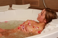 Alla in the hot tub