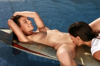 Daphne & Lorena in the pool