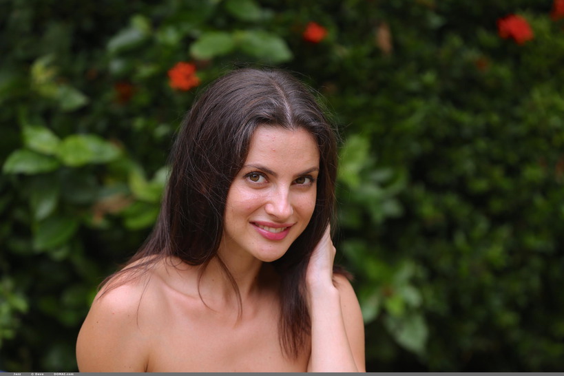 Jazz Poses Naked In The Garden