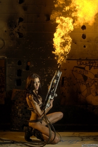 Hot girl on torrid fire