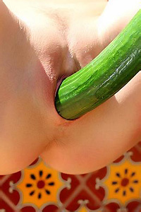 Sandee Westgate Playing With Cucumber